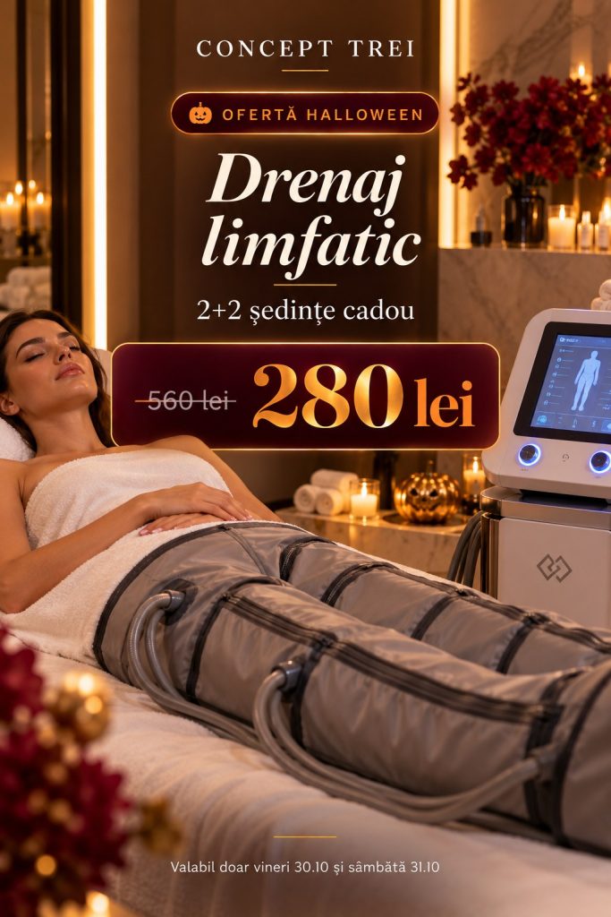 Drenaj limfatic – ofertă Halloween: 2+2 ședințe cadou, 280 lei în loc de 560 lei